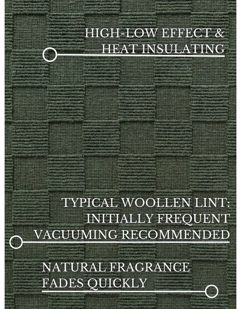 Sötétzöld kézi szövésű gyapjú futószőnyeg 80x200 cm Scala – Villeroy&amp;Boch