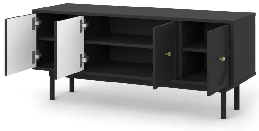 Tv Állvány Fekete/Arany Színben. MAZOMA RTV 4D