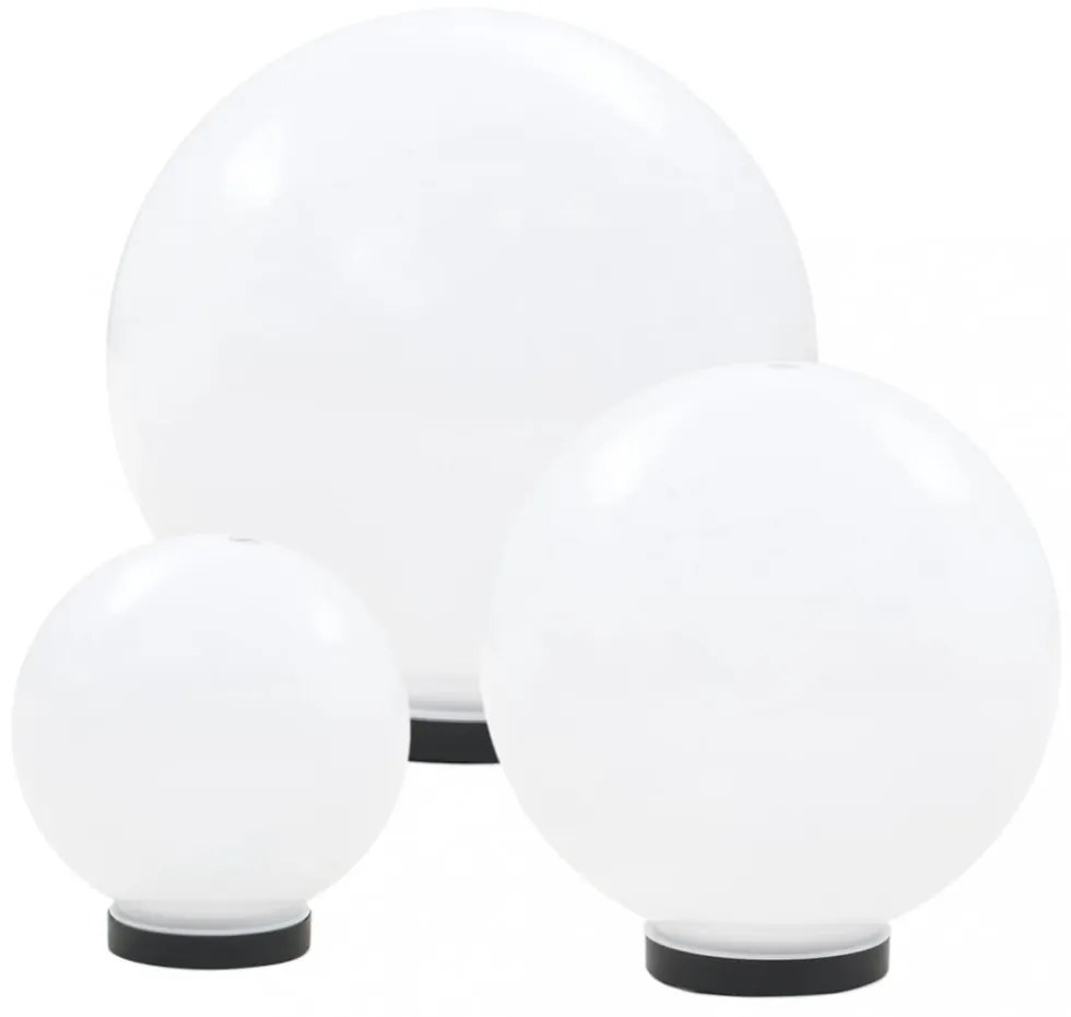 6 db-os LED gömblámpa-szett 20/30/40 cm PMMA