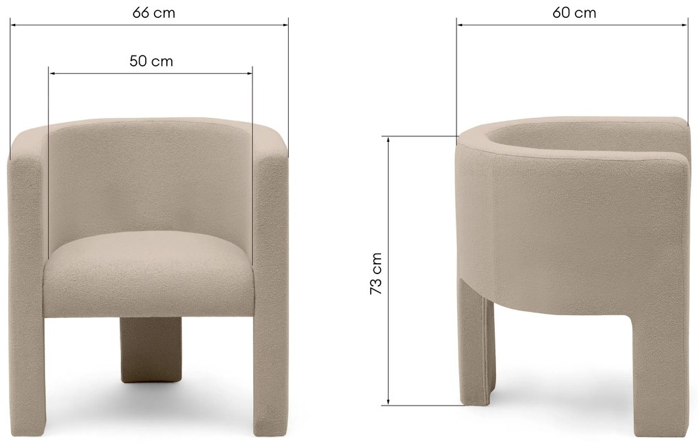 Bézs design szék MILU