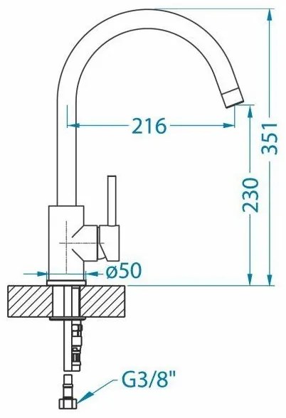 ALVEUS 1129039 - Mosogató csap ROXA 35,1 cm gránit/fekete