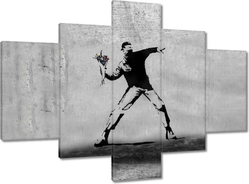 Vászonkép 100x70 Banksy Virágszóró