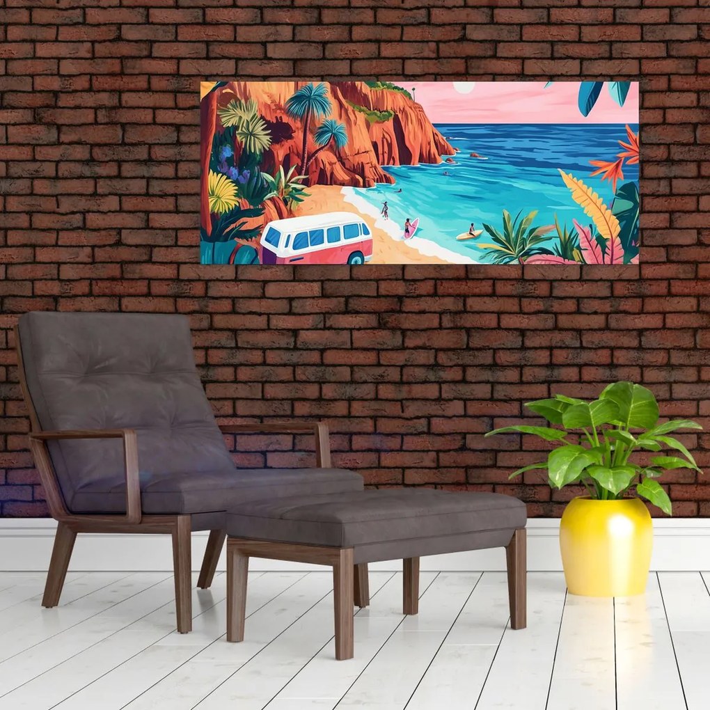 Kép - Lakóautó az óceánnál (120x50 cm)