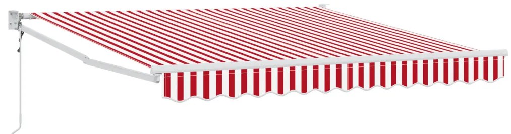 Automatikus behúzható napellenző Piros és fehér csík 300x250 cm