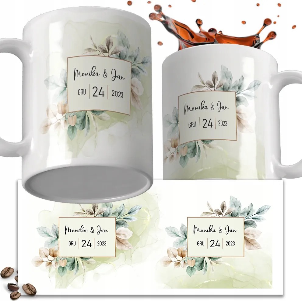 Bögre Házassági Évfordulóra Jubileum Eljegyzés Ajándék Dátum Nevek