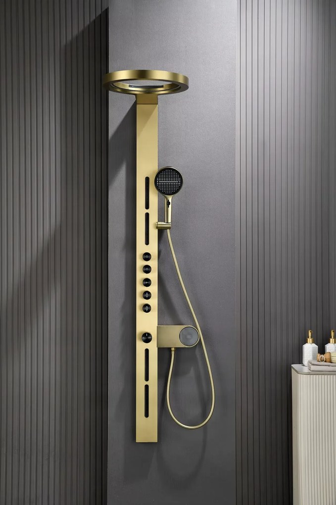 Zuhanypanel ELITE EDITION BSW1726 digitális kijelzővel, vízeséskifolyóval, több színváltozatban — Gunmetal szürke