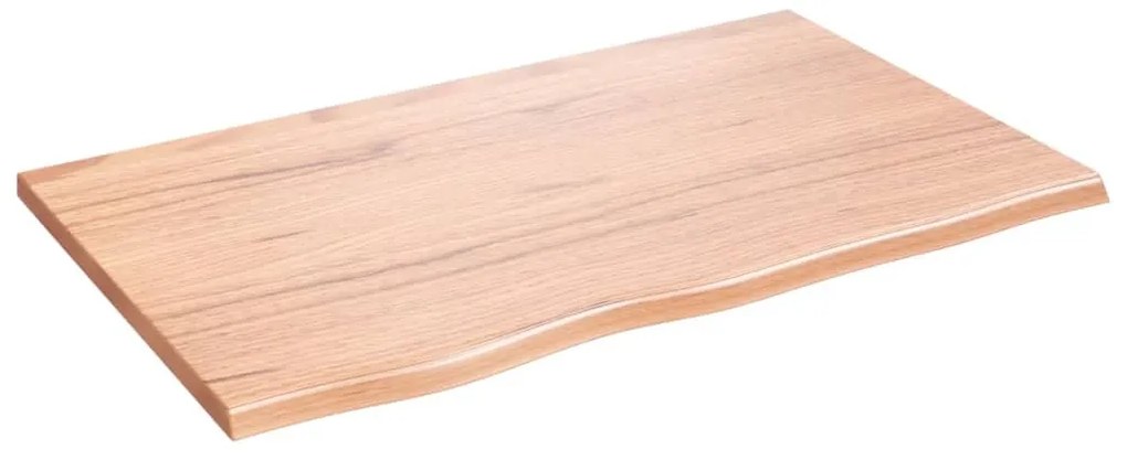 világosbarna kezelt tömör tölgyfa fali polc 80x50x2 cm