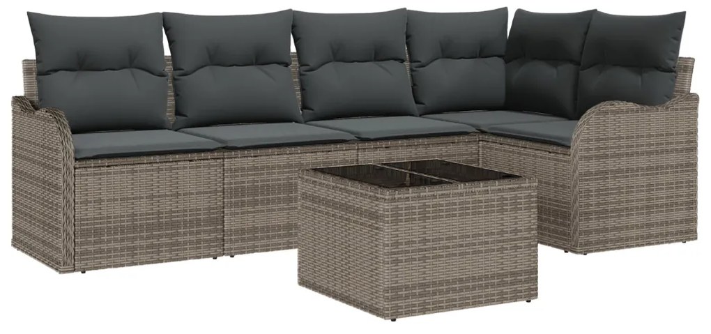 5 darabos kert kanapé szett párnákkal fekete poli-rattan, 2 személyes kert kanapé tárolóval és párnákkal szürke poli-rattan