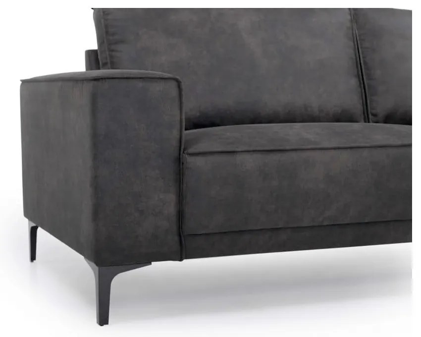 Antracitszürke bőrutánzat kanapé 164 cm Copenhagen – Scandic