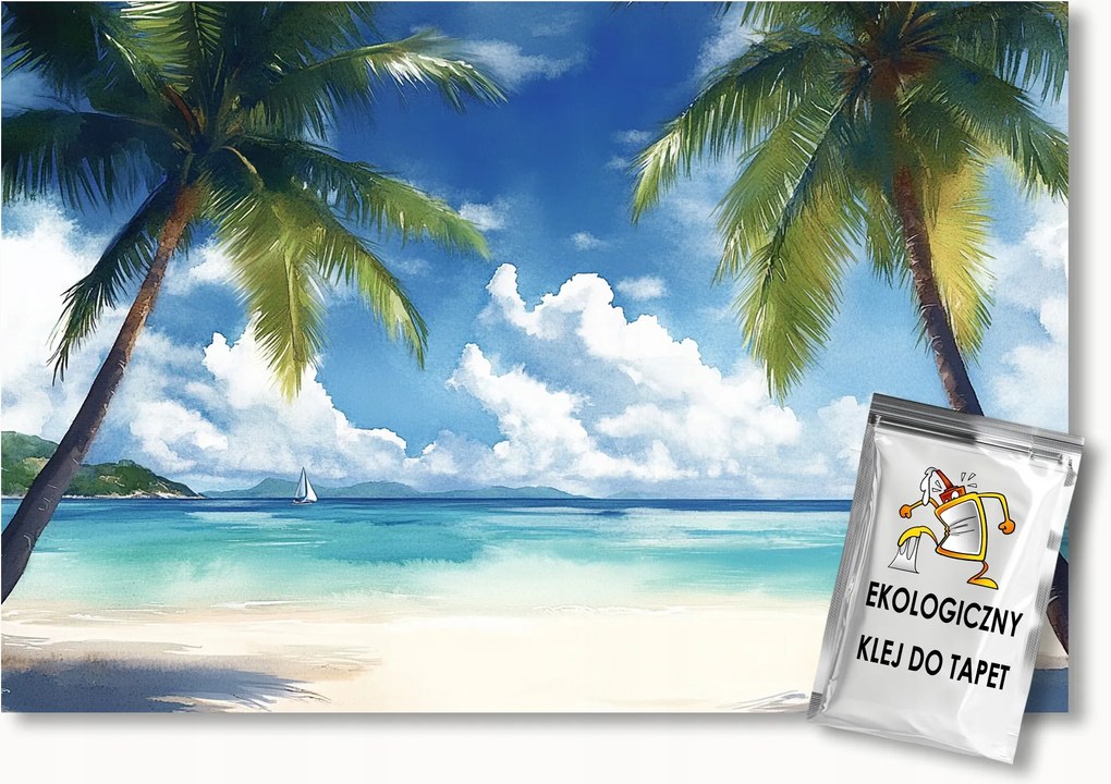 Fotótapéta Flizelina Egzotikus Tengerpart Trópusok Pálmafák Óceán 416x254 ragasztó