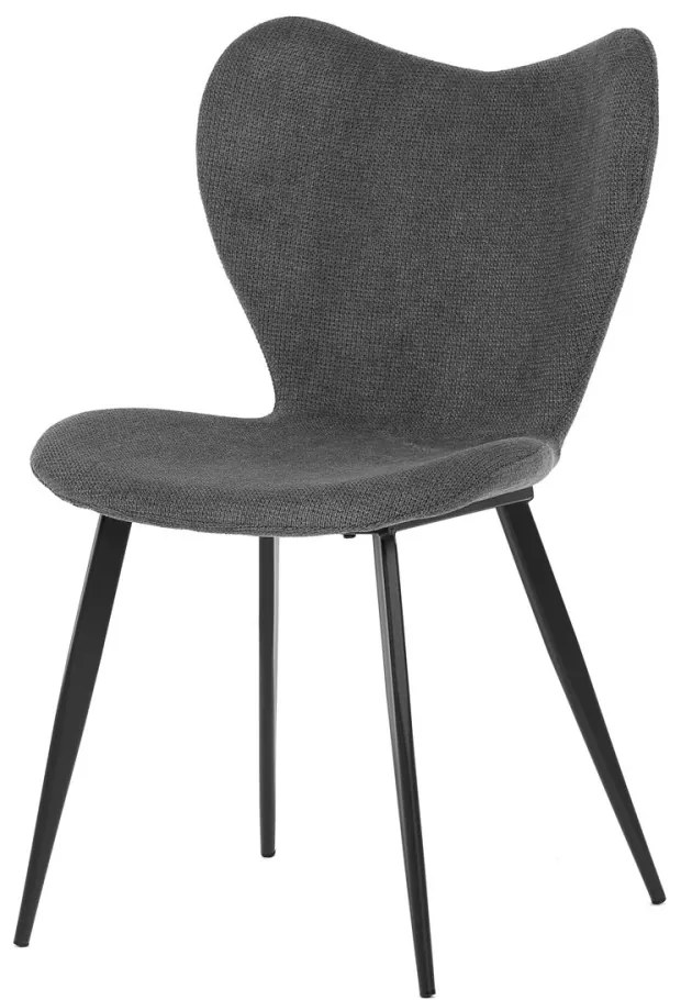Scaun modern din țesătură de culoare gri cu picioare metalice negre. DCL-1031
