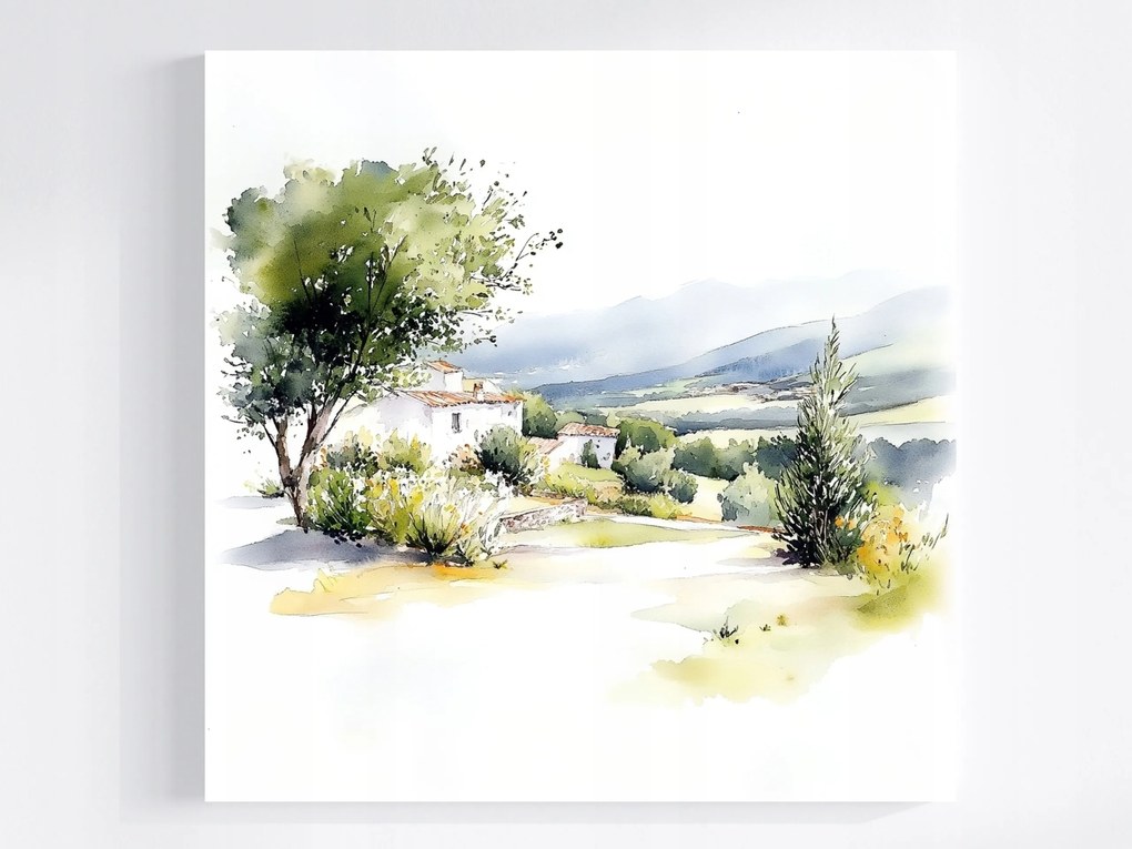 Vászonkép Canvas Tájkép Spanyolország Asztúria Hegyek Ház Villa Nyár 80x80