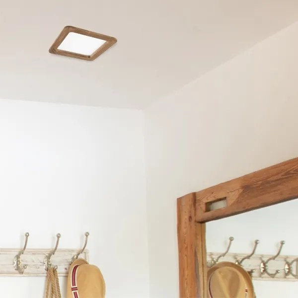 LED Beépíthető lámpa WOODY SPOT LED/17W/230V 3000K dió 18,5x18,5 cm