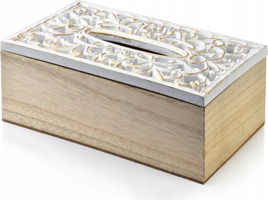 Fa törlőkendőtartó doboz Szalvétatartó Susie