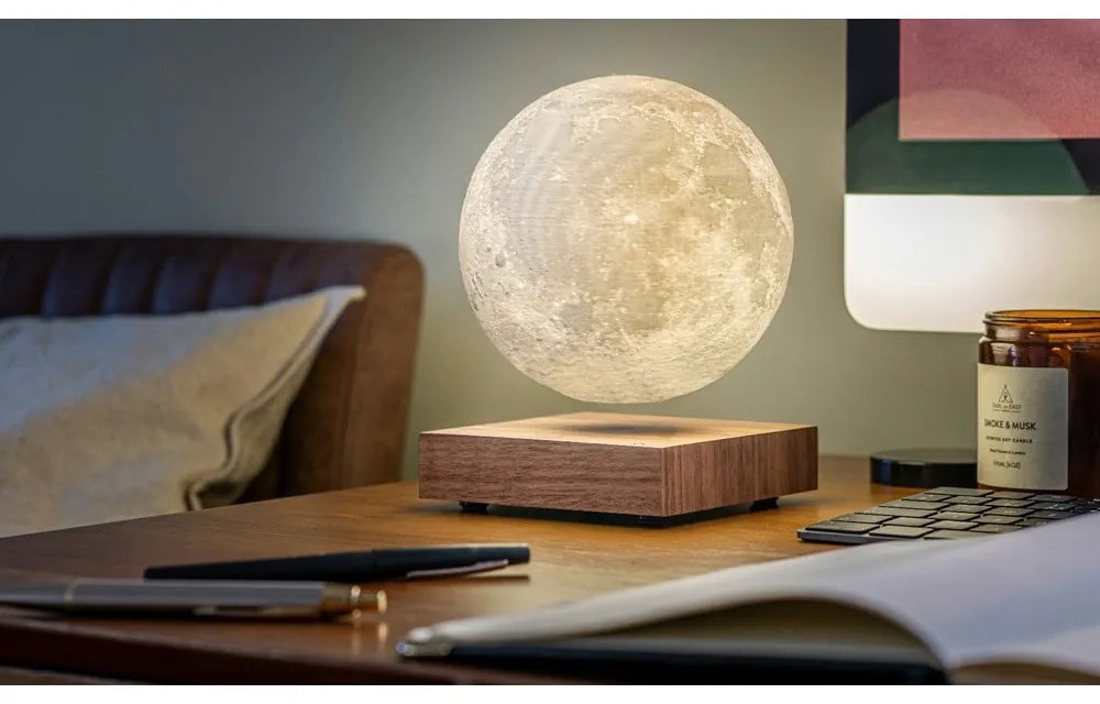 Barna LED asztali lámpa (magasság 14 cm) Moon – Gingko