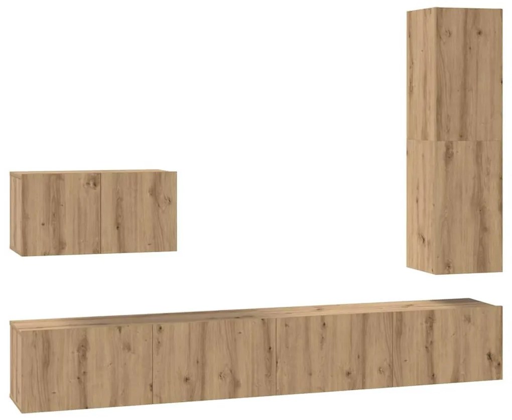 TV szekrény garnitúra 4 pcs kézműves tölgy 30.5 x 30 x 110 cm