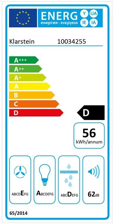 Klarstein Simplica, páraelszívó, beépített, 52 cm, 400 m³/ó, LED, nemesacél