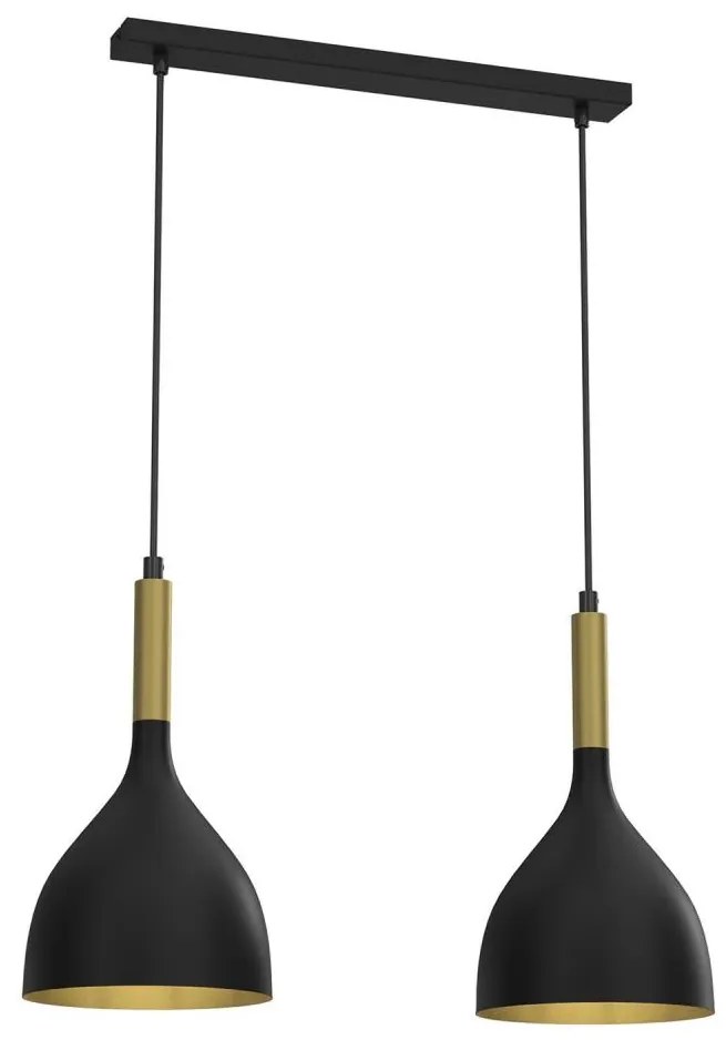 Csillár zsinóron NOAK 2xE27/15W/230V fekete/arany