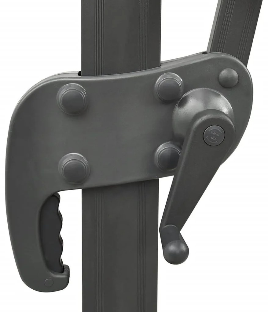 antracit színű konzolos kerti napernyő dupla tetejjel 400 x 300 cm