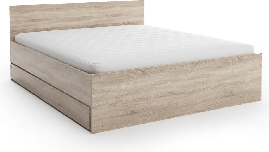 Ágy ELISA 120 x 200 cm, sonoma tölgy Ágyrács: Lamellás ágyrács, Matrac: Deluxe 10 cm matrac