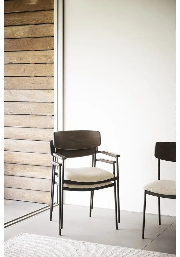 Krémszínű-sötétbarna étkezőszék szett 2 db-os Maymont – Rowico