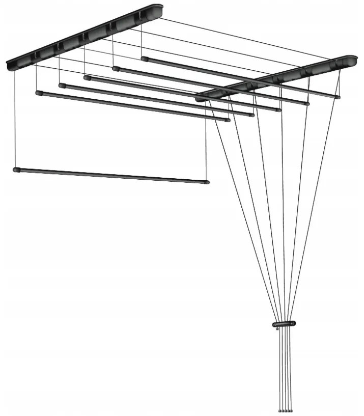 Erga Erga, mennyezeti akasztó ruhaszárításhoz 6x100 cm, fekete, ERG-SEP-10SUSSU6PCZ10