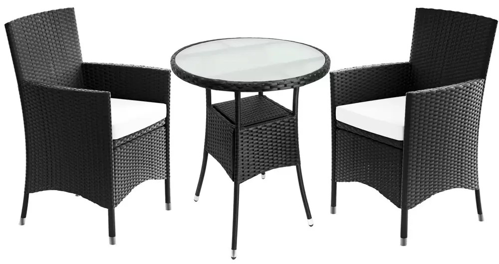 Casaria® Rattan erkélygarnitúra Berlin 2+1