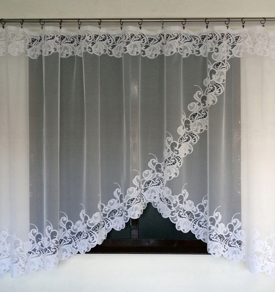 Mg Függöny 4095 Fehér ív 350X160 kész szalaggal