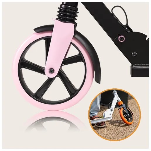 Lionelo - Gyermek roller LUCA fekete/rózsaszín