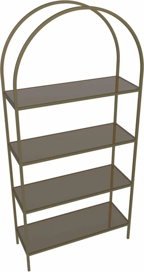 Linda fém könyvespolc, antik-bronz, 80 cm