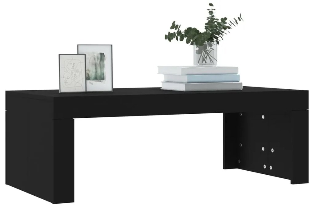 Fekete szerelt fa dohányzóasztal 102 x 50 x 36 cm
