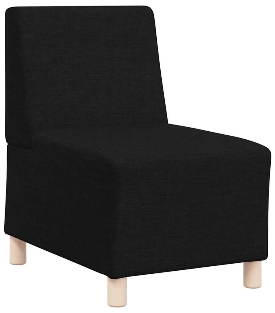 moduláris kanapéegység karfa nélkül, fekete, szövetből készült, 55 cm