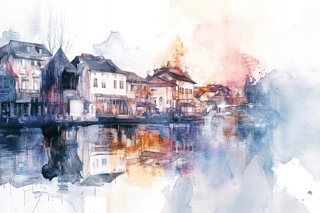 Vászonkép Canvas Minimalizmus Kilátás Város Folyó 60x40