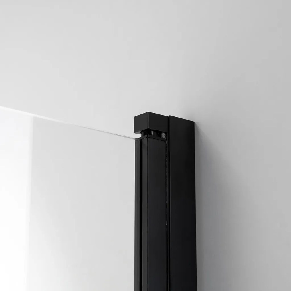 Stuxi Ravenna 75x140 cm 1 szárnyú kádparaván, 6 mm vízlepergető üveg, matt fekete