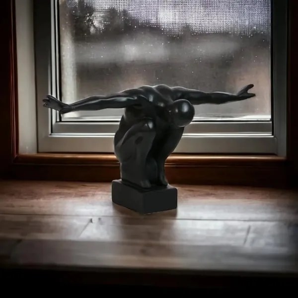 Asztali dekoráció 25x41x20 cm gyanta/fekete