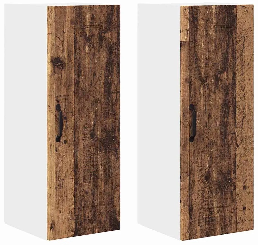 Fali konyhaszekrény 2 pcs Öreg fa 30 x 31 x 80 cm Faanyag