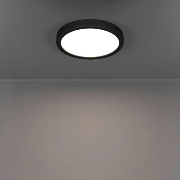Eglo 901325 - FUEVA LED fürdőszobai mennyezeti lámpatest, 11,5 W, 230 V, átm. 21,1 cm, IP44, fekete