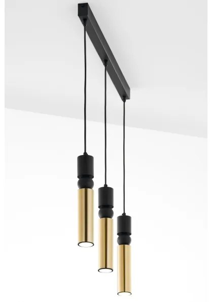 Jupiter 2007 - Csillár zsinóron ALAS 3xGU10/10W/230V arany/fekete