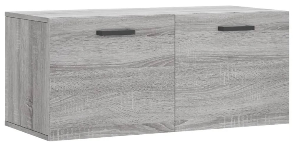 szürke sonoma színű szerelt fa faliszekrény 80 x 36,5 x 35 cm