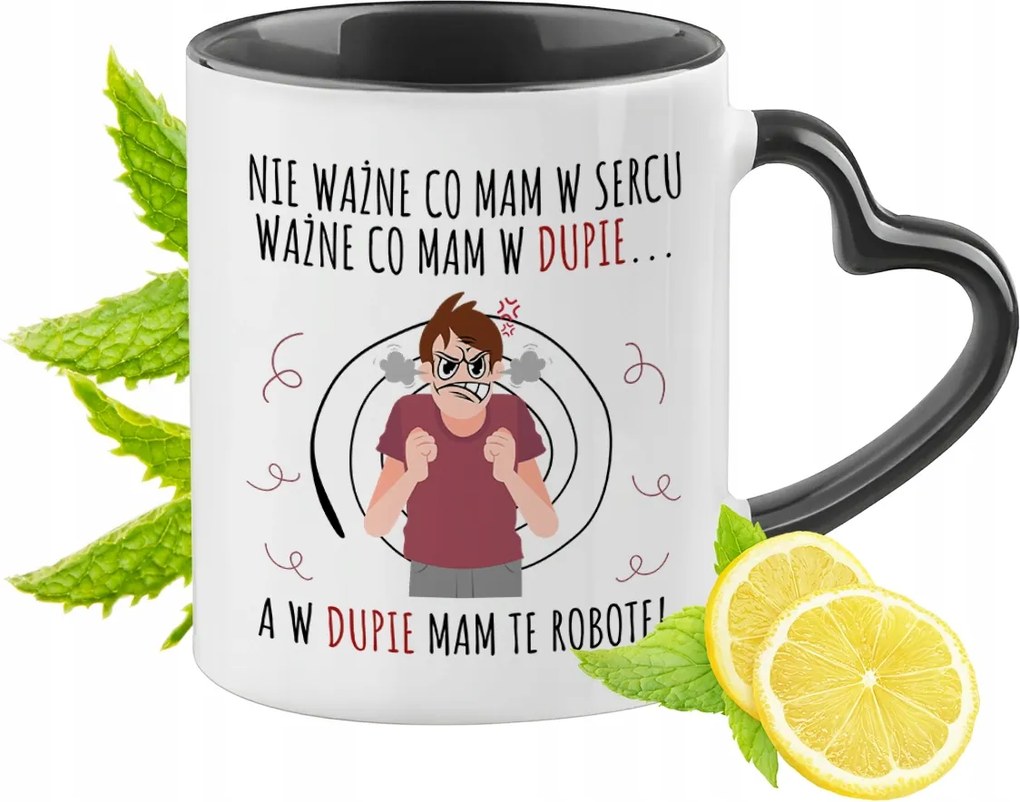 Vicces Bögre Fekete Szív Alakú Füllel Ajándék