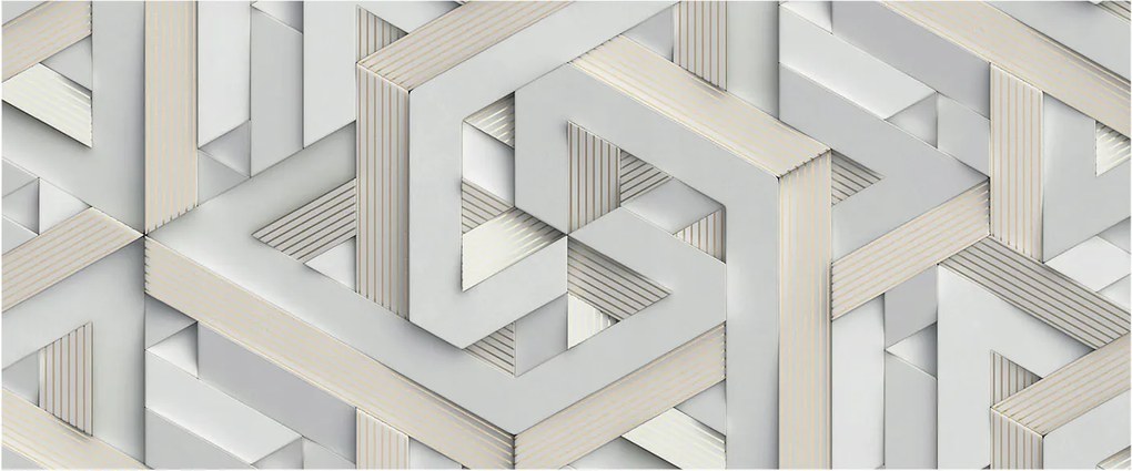 Fotótapéta Flizelina Dekoratív az irodába Illuzórikus formák 250x104 Ragasztó