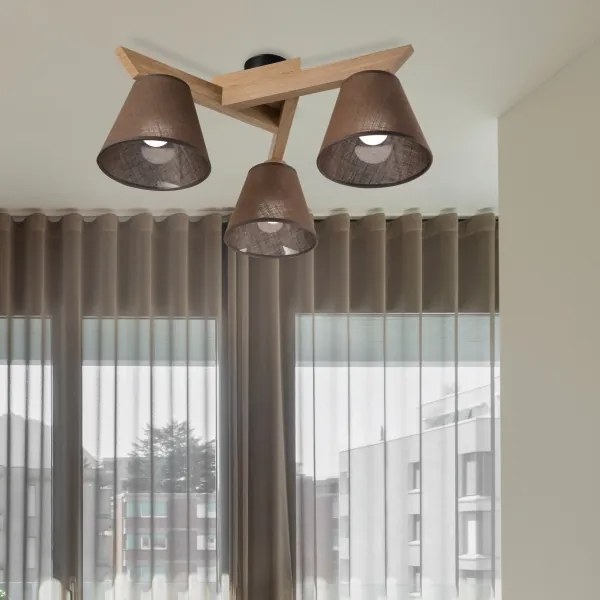 Brilagi - LED Felületre szerelhető csillár ANTHONY 3xE14/40W/230V tölgy/barna