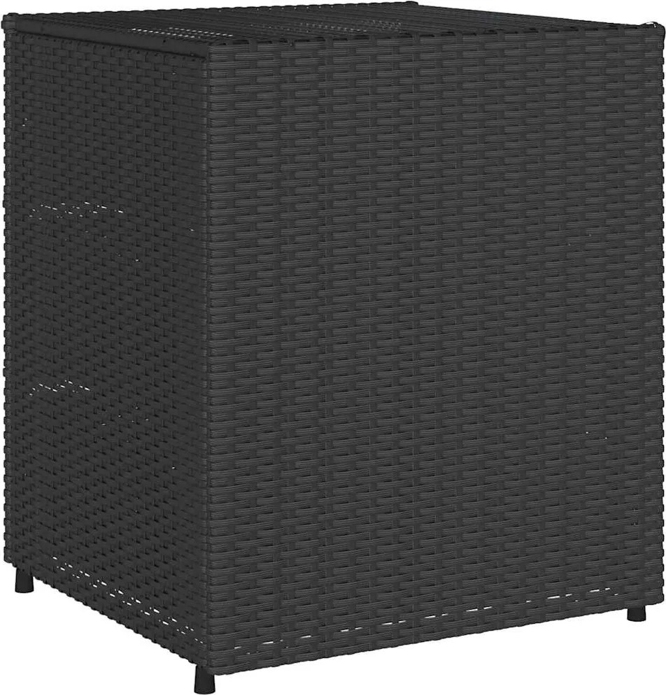 vidaXL fekete polyrattan kerti tárolószekrény 55 x 59 x 69 cm