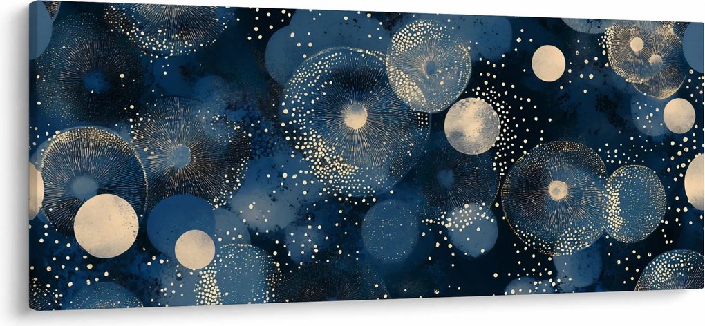 Kép - Kék-arany gyűrűk (120x50 cm)