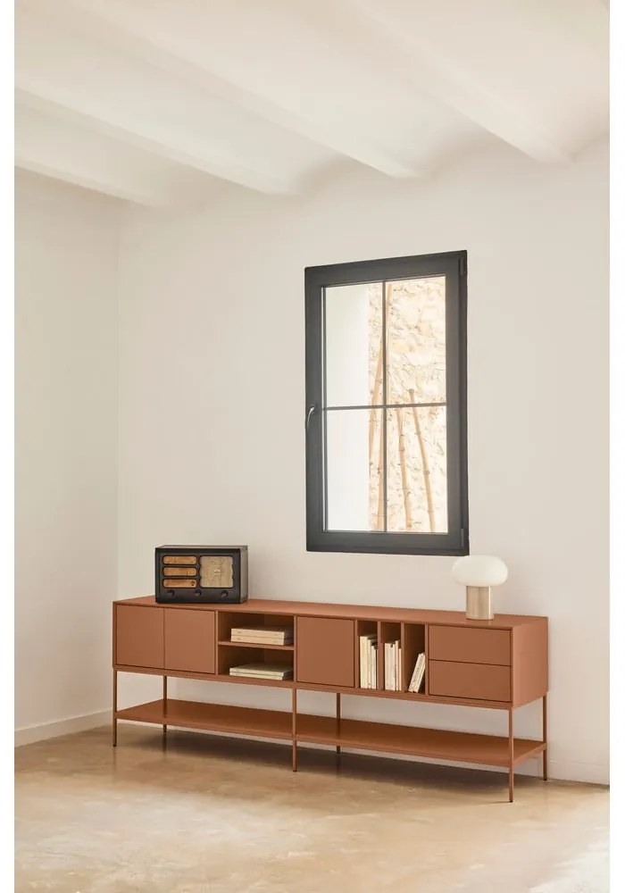 Fekete TV-állvány 220x74x45 cm Platt – Teulat