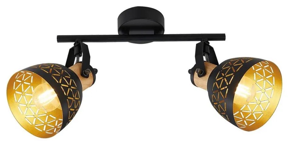 Prezent 27523 - MESCALA 2xE14/40W/230V fekete spotlámpa