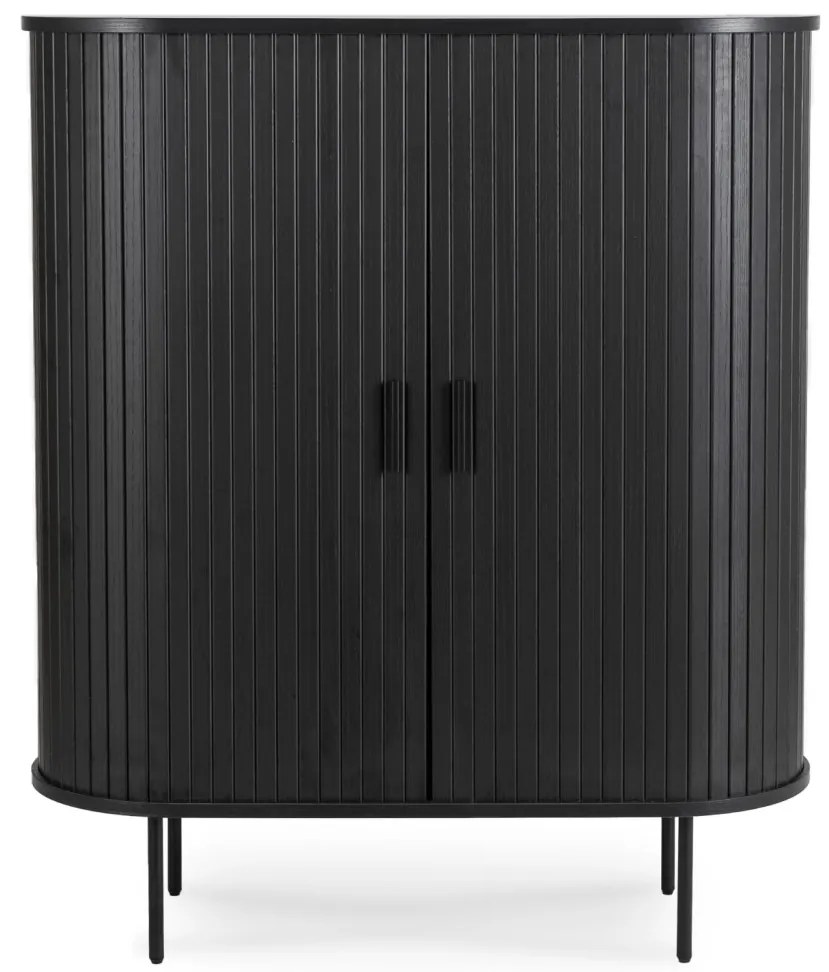 Komoda TRISH 100 cm Dwudrzwiowa Rozsuwana Czarna