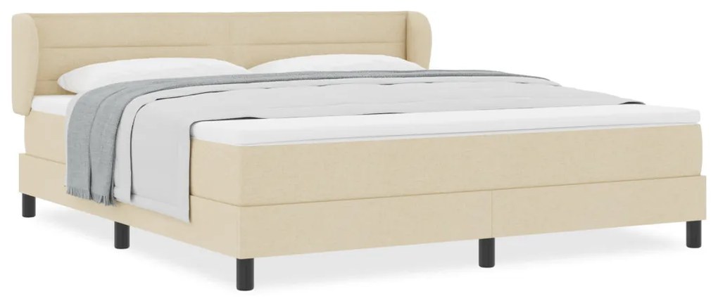 Boxspring Ágy Mattal Krém 180x200 cm Szövet