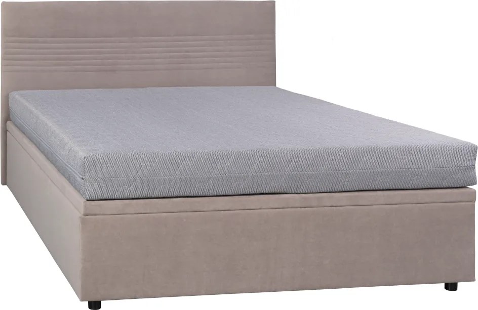 Ágy tárhellyel, 160x200, bézs, RUNOL