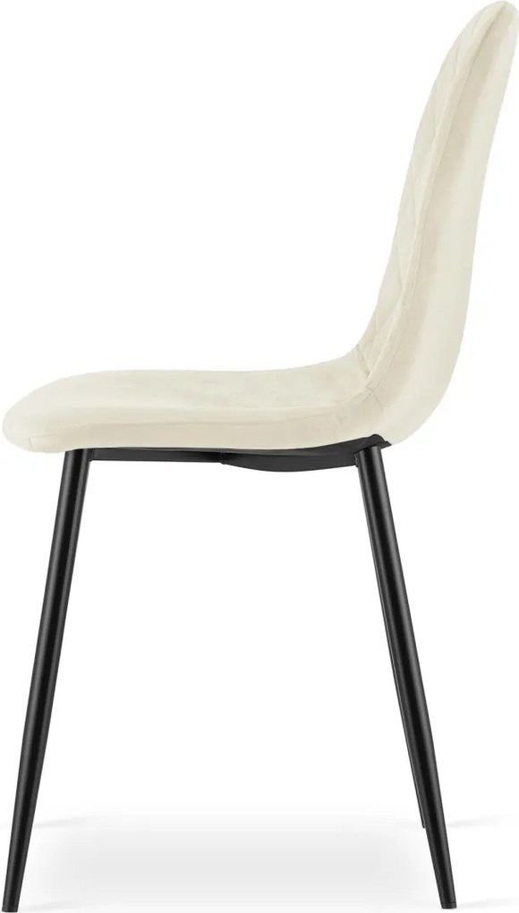 Bézs bársony szék ASTI fekete lábakkal